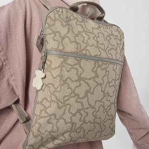 Amazon.com: TOUS Stone Colored Nylon Backpack for Women